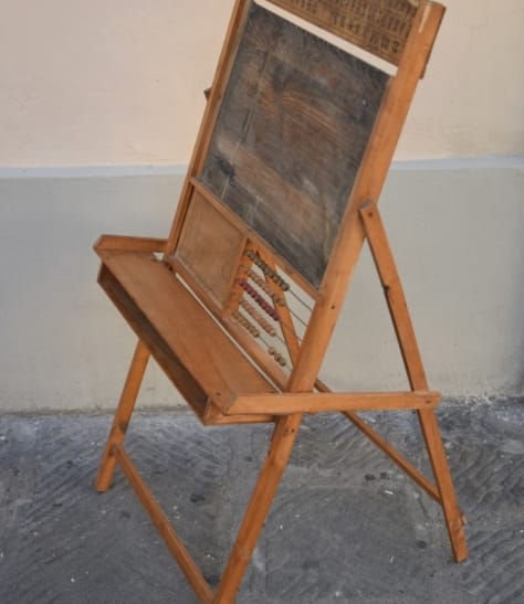 Child’s blackboard and abacus