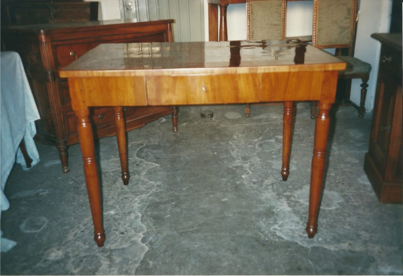 Cherry wood table Jane Harman storage and furniture restoration in Florence
