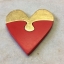 Red and gold heart puzzle Jane Harman Restorer Firenze