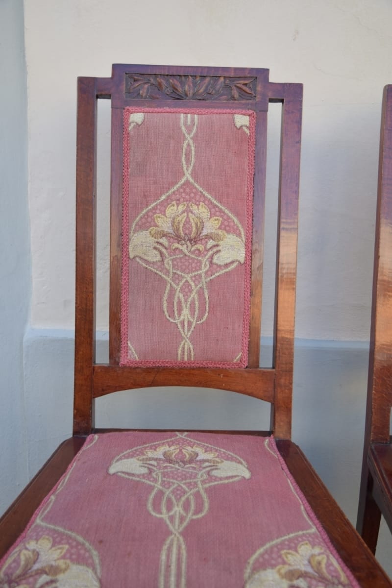 Pair of art nouveau chairs Jane Harman storage and furniture restoration in Florence